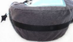 schwarze Wickeltasche - Handtasche unten mit Gurtband, stabil