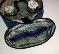 Verpflegungstasche fürs Baby für die Wickeltasche, Reißverschlussfach aus Mesh im Deckel, Kunstleder blau