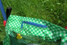 Dreirad-Tasche, beschichtete Baumwolle, Wachstuch, mit Reißverschluss-Fach, Spielplatz-Tasche